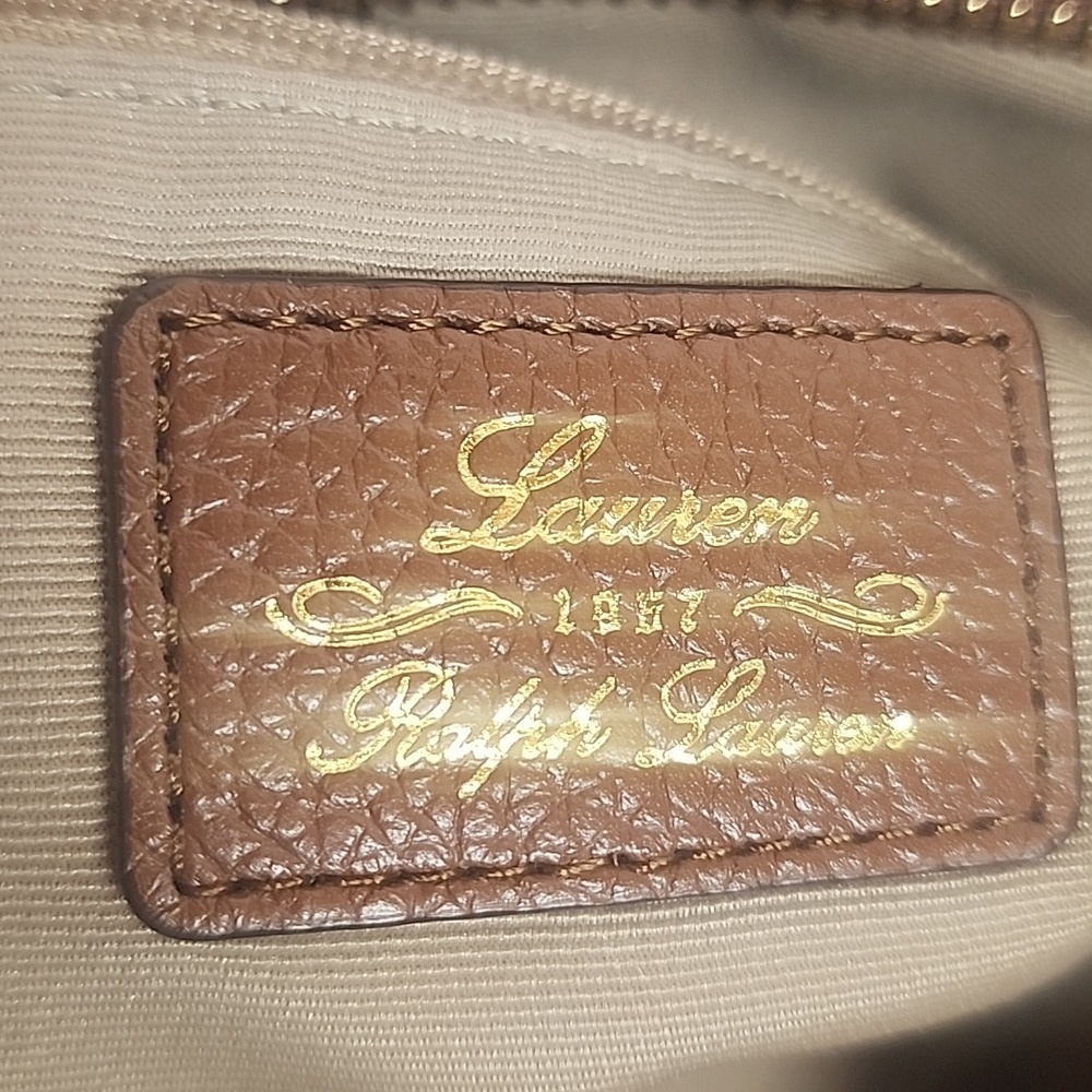 Lauren Ralph Lauren Leather Brown Fringe Crossbody Hobo Saddle Shoulder Bag - Picture 7 of 12